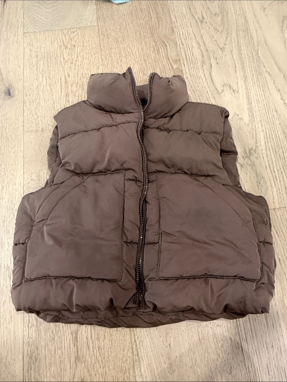 Love Tree Brown Quilted Puffer Vest